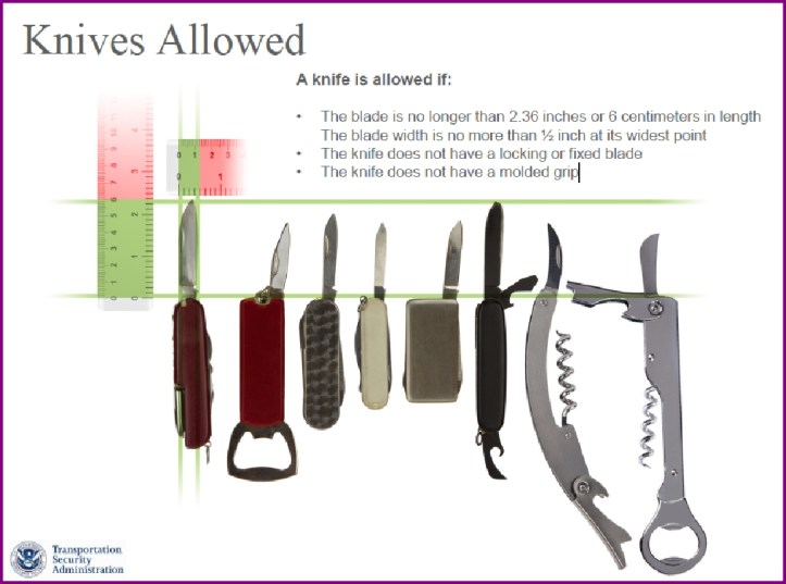 tsa knives allowed