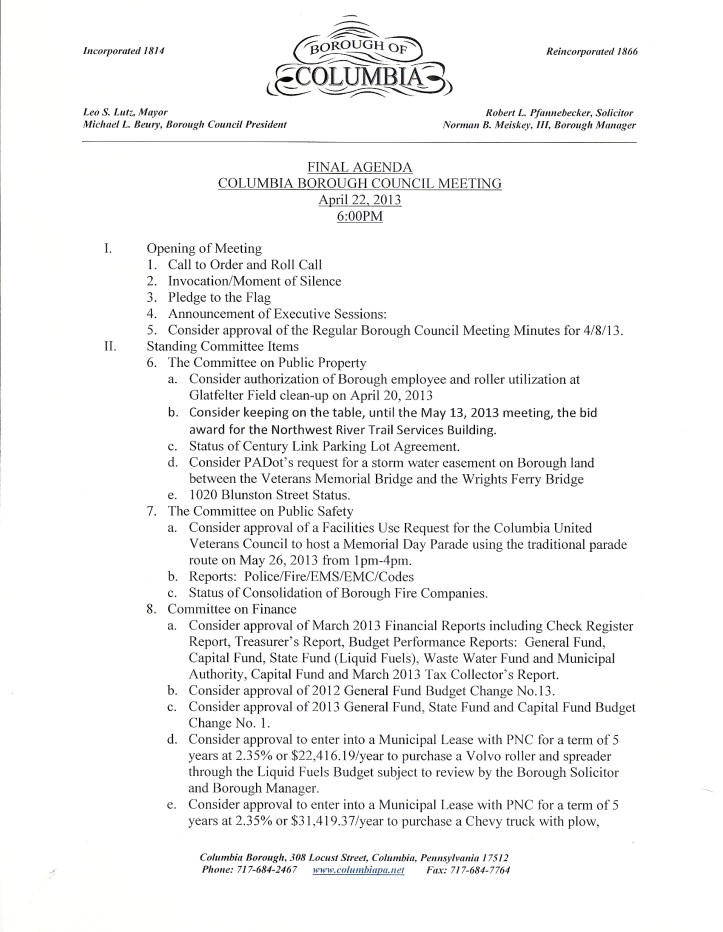 22 meeting of the whole agenda page 01