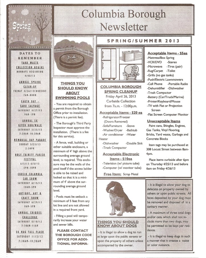 spring summer newsletter page 1