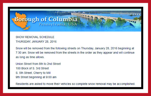 snow removal schedule