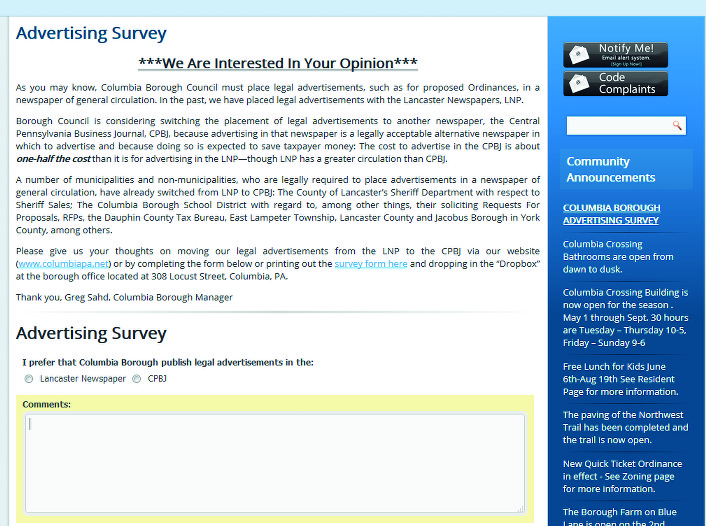 boroughs advertising survey
