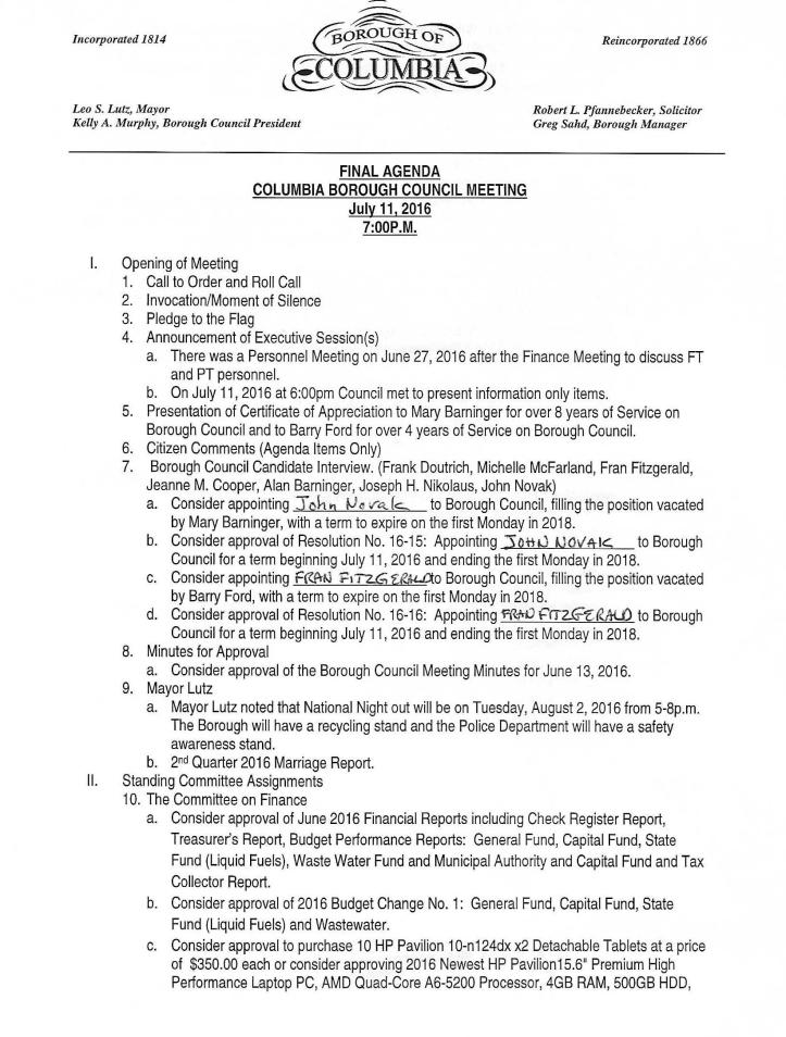 071116 council meeting page 1