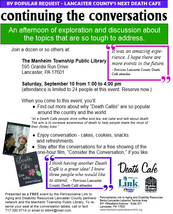 Lancaster Death Cafe 09-10-2016
