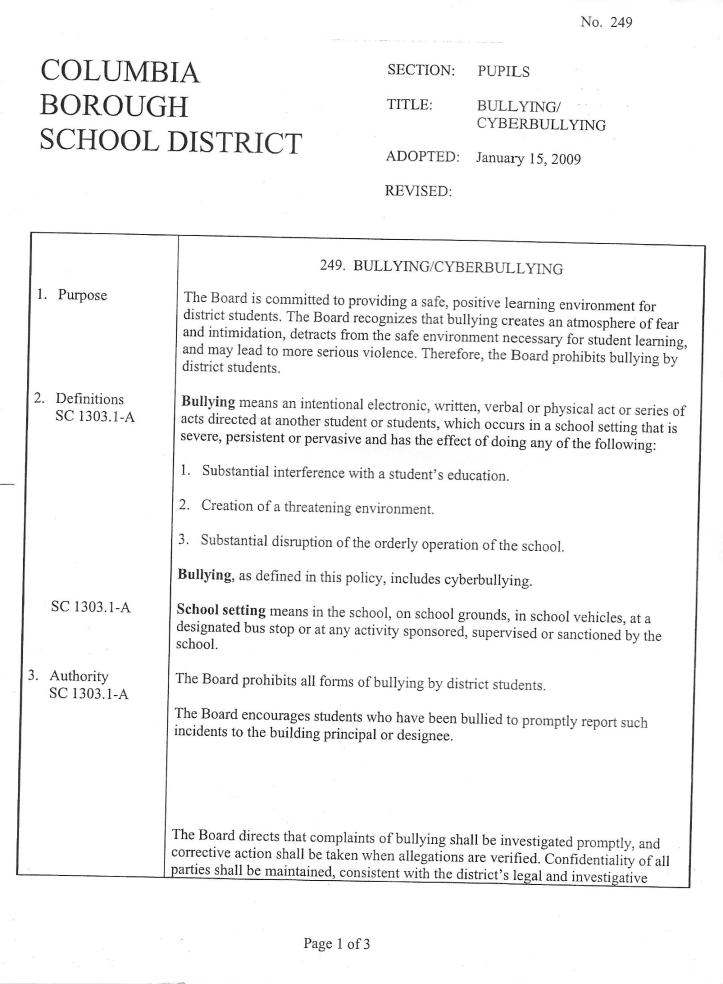 bullying-policy-page-one