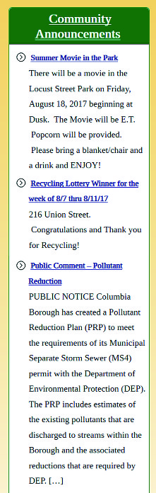 community announcements