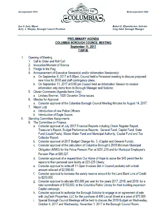 agenda 1