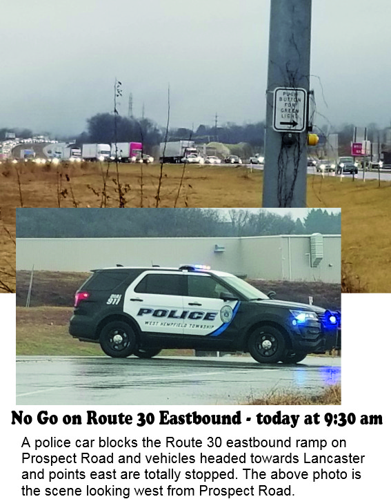 30 eastbound blocked