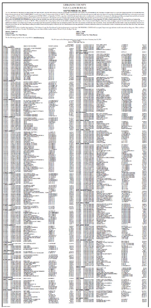 lebanon county tax liens.