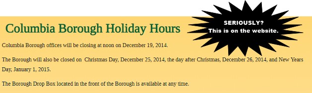 borough holiday hours