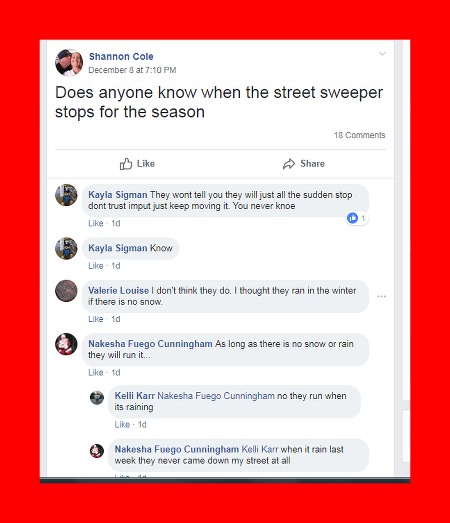 when does the streetsweeper run