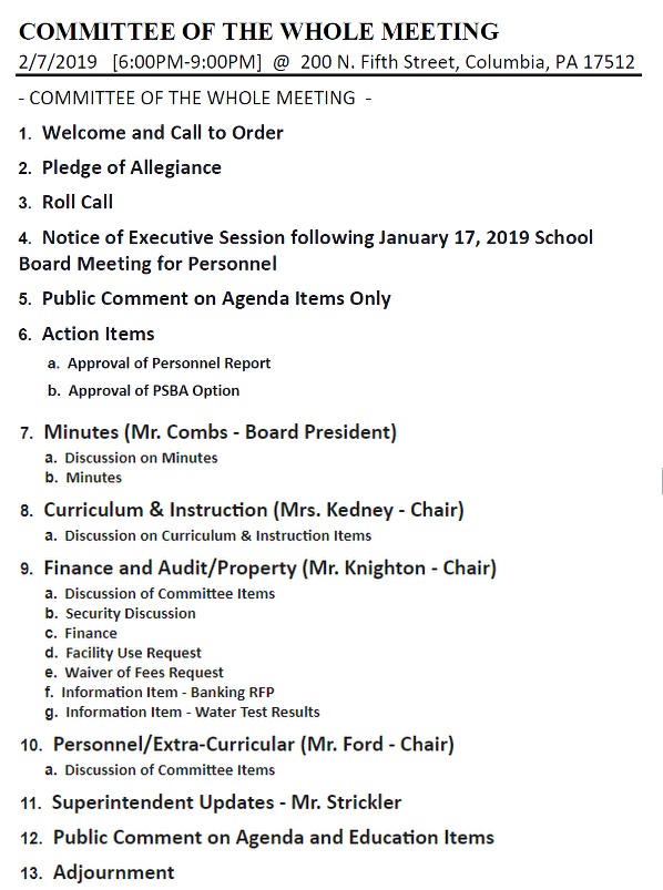 school board meeting