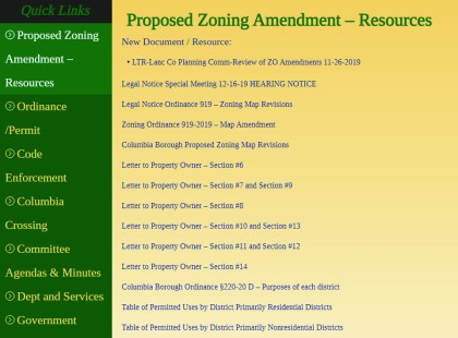 zoning amendment list