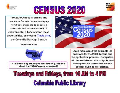 Census 2020 Travis Lehr Jan 2020 tues - friday